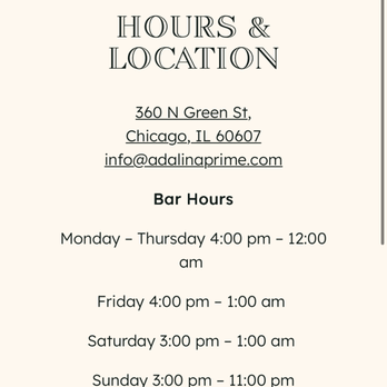 Adalina Prime - Steakhouses Near Me - Chicago, Illinois Adalina Prime - Steakhouses Near Me - Chicago, Illinois