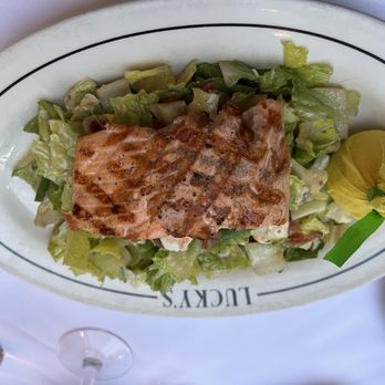 Luckys Steakhouse - Lucky 's Salad with Salmon - Steakhouses Near Me - Montecito, California
