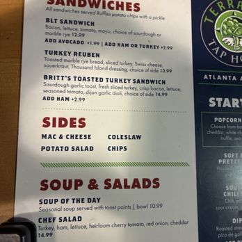 Terrapin Tap House - Menu - Beer Bar Near Me - Atlanta, Georgia