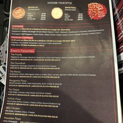 Enzo's Pizza - Buckhead - Enzo Pizza Menu