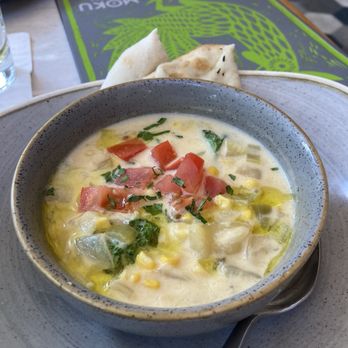 Moku Kitchen - Coconut corn chowder - Cocktail Bars Near Me - Honolulu, Hawaii