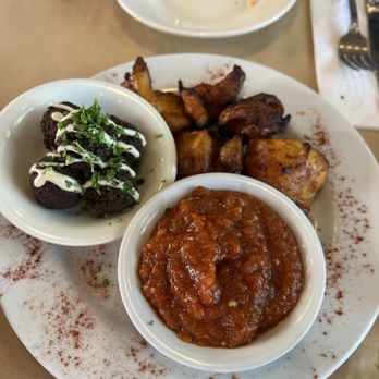 Oren's Hummus - Chicken Skewer with falafel and eggplant Romanian - Mediterranean Near Me - Cupertino, California Oren's Hummus - Chicken Skewer with falafel and eggplant Romanian - Mediterranean Near Me - Cupertino, California