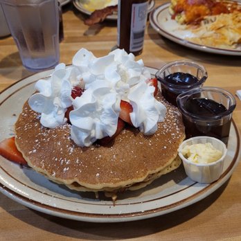 Harry's Coffee Shop - Strawberry pancakes with whipped cream $11.99 - American Near Me - La Jolla, California Harry's Coffee Shop - Strawberry pancakes with whipped cream $11.99 - American Near Me - La Jolla, California