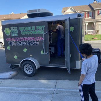 Eco Paw Spa - Mobile Pet Grooming!! Waiting for his best friend being pampered... - Pet Groomers Near Me Eco Paw Spa - Mobile Pet Grooming!! Waiting for his best friend being pampered... - Pet Groomers Near Me