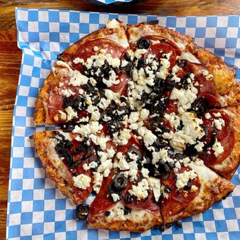 Pizza Harbor - Pepperoni, Salami, Feta, and Black Olive. Trust me... it would be a best seller. Feel free to call it the Borean Italiano. - Pizza Near Me - Seaside, Oregon