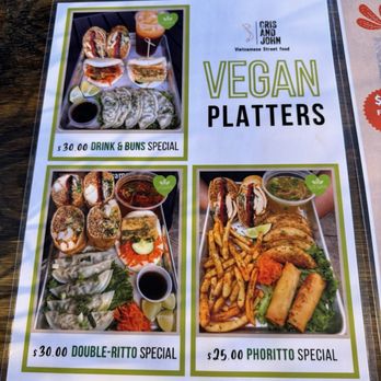 Cris and John - Vegan options- Menu - Vietnamese Near Me - Dallas, Texas