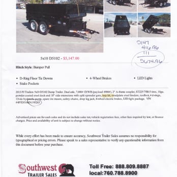 Southwest Trailer Sales - Not as described - RV Repair Near Me - Ramona, California Southwest Trailer Sales - Not as described - RV Repair Near Me - Ramona, California