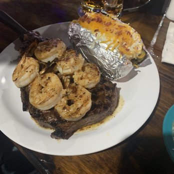 Silver Buffalo Saloon - Ribeye and shrimp - New American Near Me - Buffalo Gap, Texas