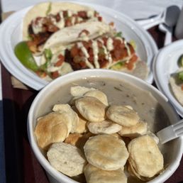 Warm clam chowder was perfect on a chilly day