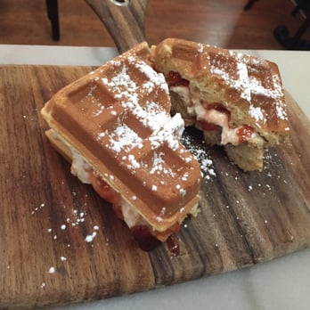 Cheesetique - Banana split waffle sandwich from the brunch menu - Cheese Shops Near Me - Alexandria, Virginia