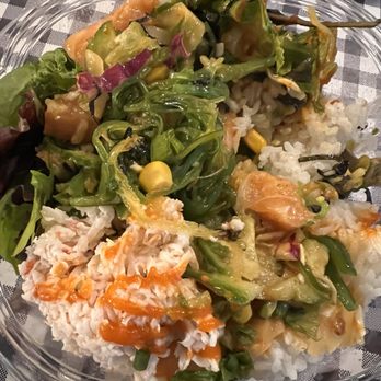 Pokeworks - Half salad/half rice w salamon - Hawaiian Near Me - Katy, Texas