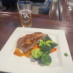 Miller’s Landing SNCO Club - Grilled teriyaki sirloin with vegetables as the side. Lagunitas IPA for the beer.