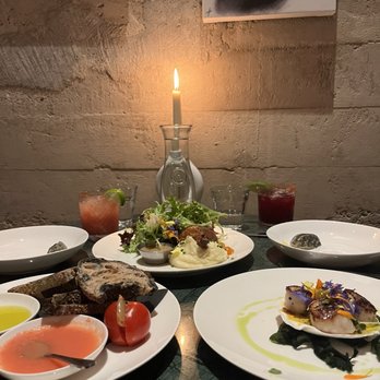Gala - Scallops, charcoal bread, and duck confit - Spanish Near Me - Santa Barbara, California