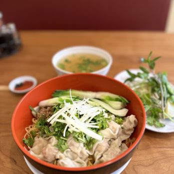 Pho Saigon - #36 wonton and bbq pork egg noodle, dry version (soup on the side) yummy! - Vietnamese Near Me - Rocklin, California
