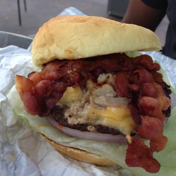 Googie Burger - Something with pulled pork beef and bacon.. Aka yummy-ness - Burgers Near Me - Atlanta, Georgia Googie Burger - Something with pulled pork beef and bacon.. Aka yummy-ness - Burgers Near Me - Atlanta, Georgia