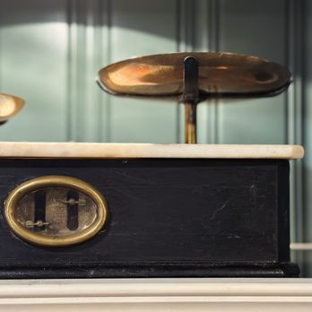 Federal & Black - Antique French Kitchen Scale with Marble & Brass - Home Decor Near Me - Middleburg, Virginia Federal & Black - Antique French Kitchen Scale with Marble & Brass - Home Decor Near Me - Middleburg, Virginia