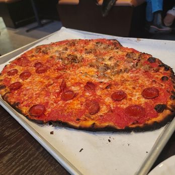 Sally's Apizza - Large pizza, half pepperoni - Italian Near Me - Farmington, Connecticut Sally's Apizza - Large pizza, half pepperoni - Italian Near Me - Farmington, Connecticut