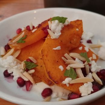 Upstairs Cocktail Lounge - Squash with mint, almond, pomegranate, and goat cheese. Fresh-tasting and creative but could have used a bit more salt/spice in my opinion. - New American Near Me - Boulder, Colorado Upstairs Cocktail Lounge - Squash with mint, almond, pomegranate, and goat cheese. Fresh-tasting and creative but could have used a bit more salt/spice in my opinion. - New American Near Me - Boulder, Colorado