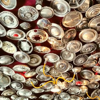Chuy's - Hubcap ceiling. - Tex-Mex Near Me - Cary, North Carolina