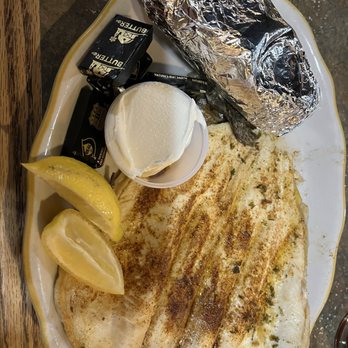 Paul's Steakhouse - Rainbow trout with baked potato - Lounges Near Me - Helen, Georgia Paul's Steakhouse - Rainbow trout with baked potato - Lounges Near Me - Helen, Georgia