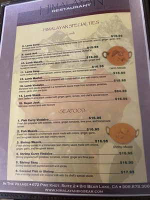 Menu photo 7 Himalayan Restaurant Big Bear Lake, CA Menu photo 7 Himalayan Restaurant Big Bear Lake, CA