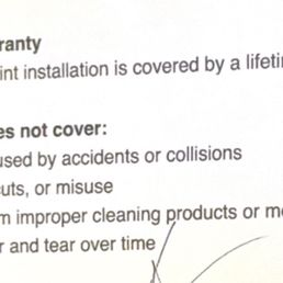 Warranty documentation Warranty documentation