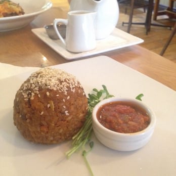 Fundamentals Organic - Organic gluten-free rice ball made with pumpkin, shiitake mushrooms, tamari & sunflower seeds with tomato relish ($6) - Restaurants Near Me - Paddington, QLD