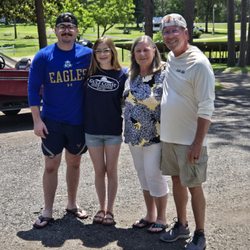 Ingram's Marina - Fred and I with our grands.