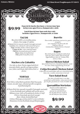 Menu photo 8 La Cabanita Poughkeepsie, NY