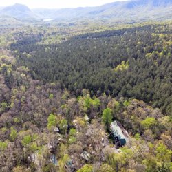 Solitude Pointe Cabins and RV Park - A view from above Solitude Pointe Cabins & RV Park nestled at the foot of the mountains.