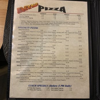 Bill's Pizza Pub - Pizza Near Me - Greensboro, North Carolina