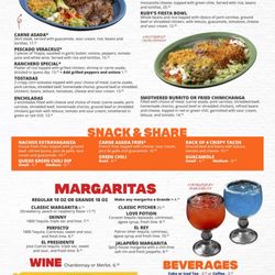 Rudy's Little Hideaway Dinner menu.