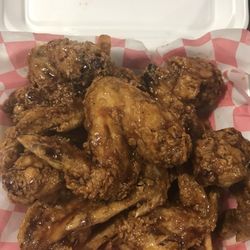 Eden Bar And Grill - Bourbon wings. Nice crispy with lots of mouthwatering flavor!!