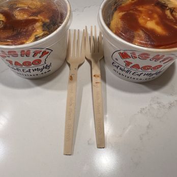 Mighty Taco - Bowlitos and plasticware right from the bag. - Mexican Near Me - Buffalo, New York Mighty Taco - Bowlitos and plasticware right from the bag. - Mexican Near Me - Buffalo, New York