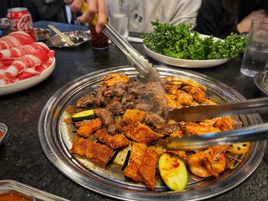 Honey Pig Hot Pot + Korean BBQ by null