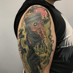 Healed plague doctor by Priscilla. You can check out more of her work on instagram @priscilla.tattoos