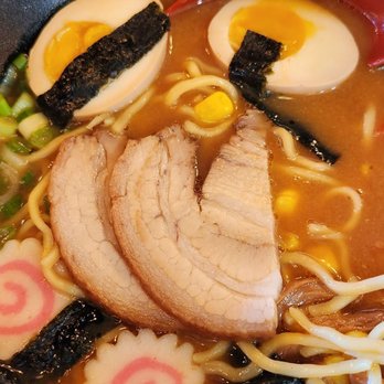 Noodle Works - Couple slices of pork chashu in miso ramen bowl. - Chinese Near Me - Albuquerque, New Mexico