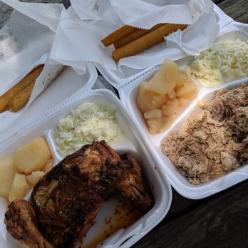 B's Barbecue - BBQ dinner and chicken dinner with potato, coleslaw and corn bread sticks = delicious! - Barbeque Near Me - Greenville, North Carolina B's Barbecue - BBQ dinner and chicken dinner with potato, coleslaw and corn bread sticks = delicious! - Barbeque Near Me - Greenville, North Carolina