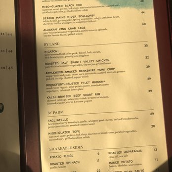 Six Seven Restaurant - Dinner menu August 2019 - New American Near Me - Seattle, Washington