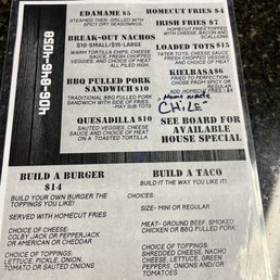 a menu for a burger a menu for a burger