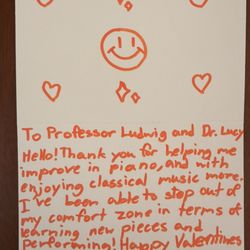 Oclef - A thank you card from our student to her professor for Valentine's Day!