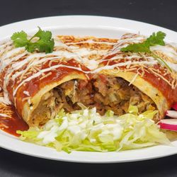 Johnny Boys Taqueria & Pupuseria - Wet burrito, with protein of choice