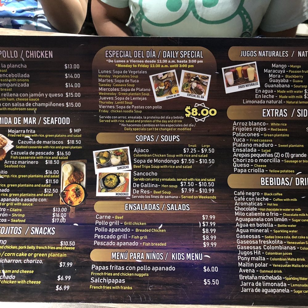 Mi Sitio Colombian Restaurant - Menu - Spanish Near Me - Sarasota, Florida