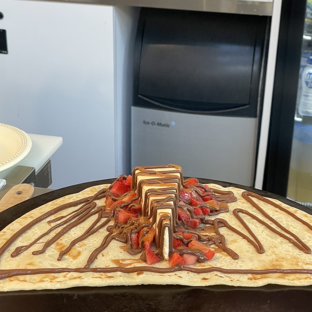 Crepe Delicious - a crepe with chocolate and strawberries - Desserts Near Me - Delta, British Columbia Crepe Delicious - a crepe with chocolate and strawberries - Desserts Near Me - Delta, British Columbia