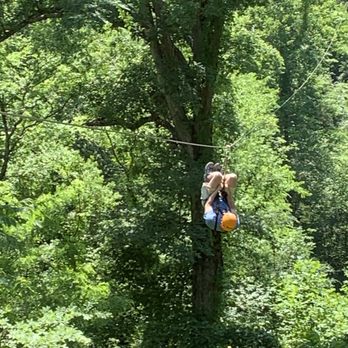 Wahoo Ziplines - My little brother coming in - Ziplining Near Me - Sevierville, Tennessee