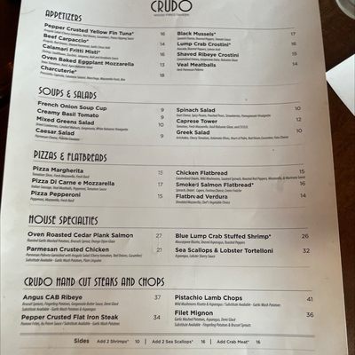 Menu photo 2 Crudo Wood Fired Taverna Frisco, TX Menu photo 2 Crudo Wood Fired Taverna Frisco, TX