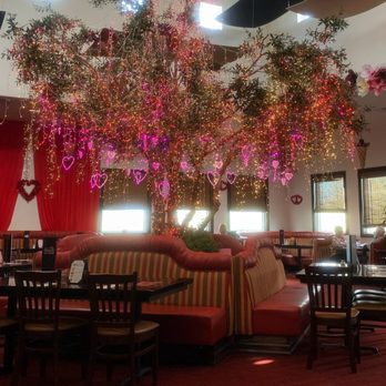 The Mexico Cafe - Gorgeous tree adorned in lights & hearts.  That's amore! - Salad Near Me - Temecula, California
