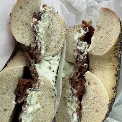 Bagel & Deli Creations - Mini Poppy Bagel w/ Light Schmear Scallion CC & Bacon 5-20-2023