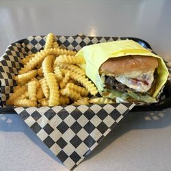 John's Cypress - Double Cheeseburger, Crinkle Cut French Fries
