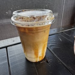 Mugs Coffee And Grub - Caramel coconut iced latte! Yum! Perfect coffee strength!